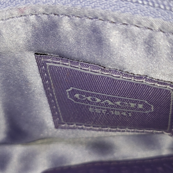 Coach Swarovski bezel silver satin & leather evening clutch - Picture 4 of 7